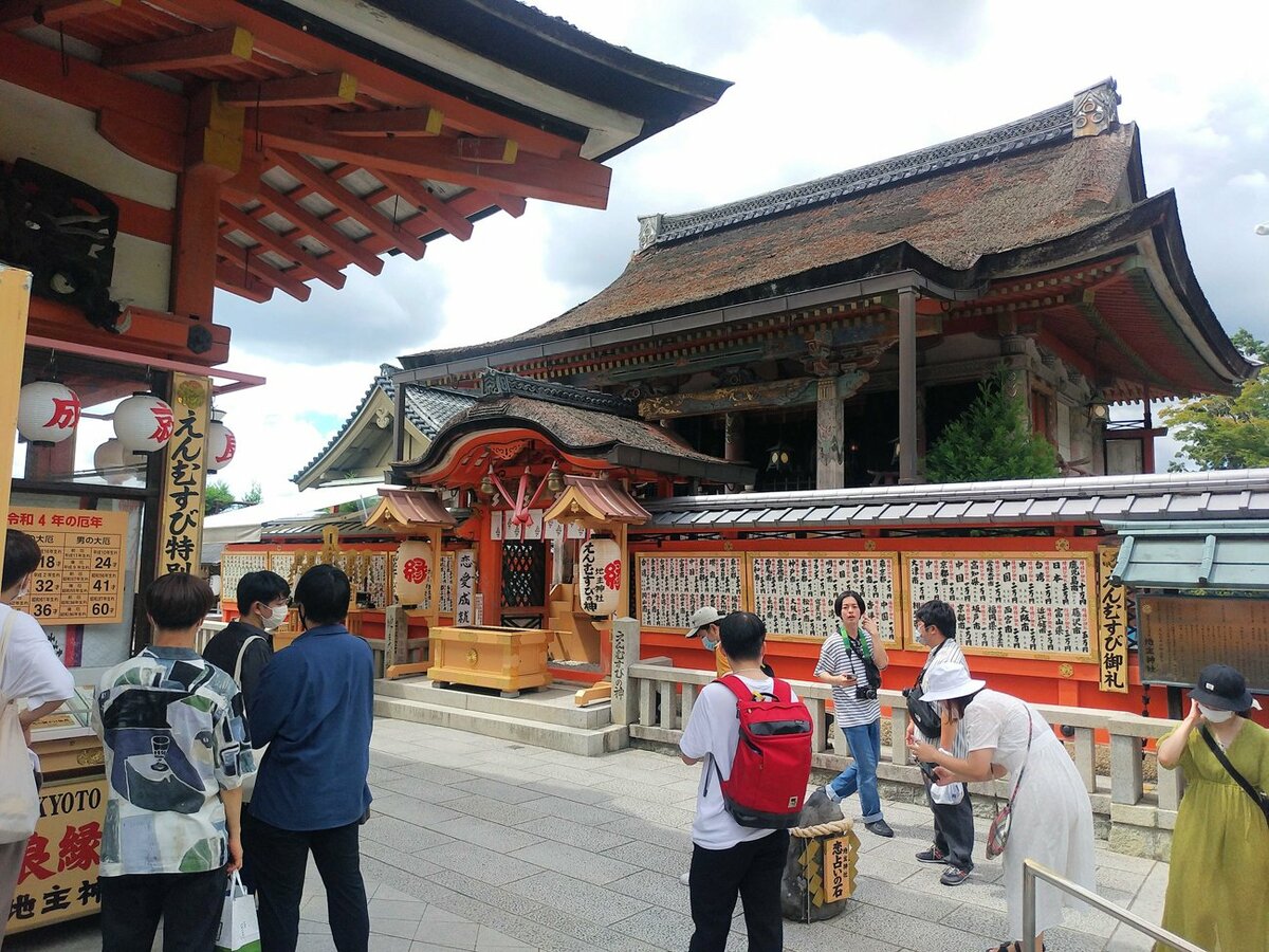 地主神社 恋占いの石 京都清水寺