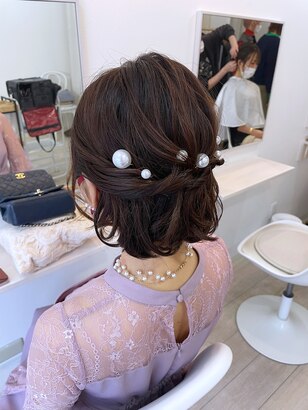 ウルフカット 結婚式 ヘアアレンジTikTok