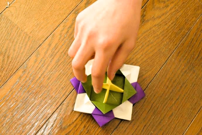 簡単折り紙 プッシュポップの折り方 origami POP IT fidget toy ポップイット ボタン