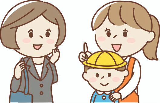 無料イラスト かわいいフリー素材集: 健全な情報を子供に見せる親のイラスト スマホ