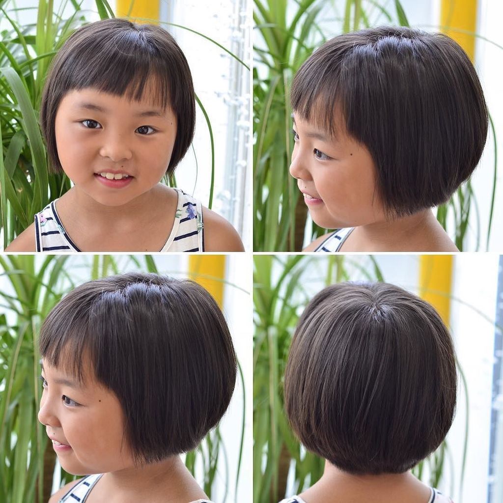 キッズカット 女の子 ショートボブ豊中市・桃山台の美容室・ネイルサロン onico オニコキッズルーム完備