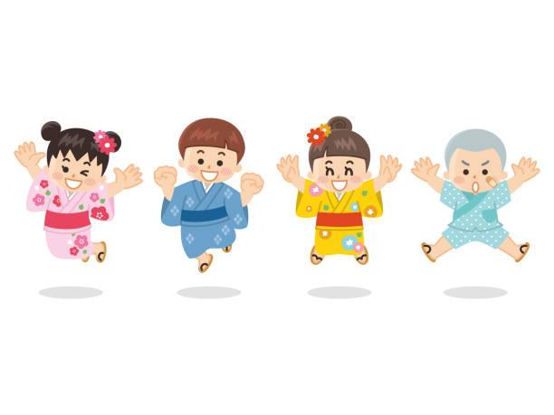 元気なこどもたちイラスト