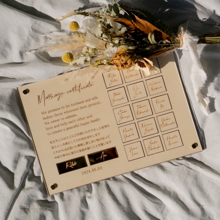 ゲスト参加型結婚証明書 フラワーガーデンiichi 日々の暮らしを心地よくするハンドメイドやアンティークのマーケットプレイス