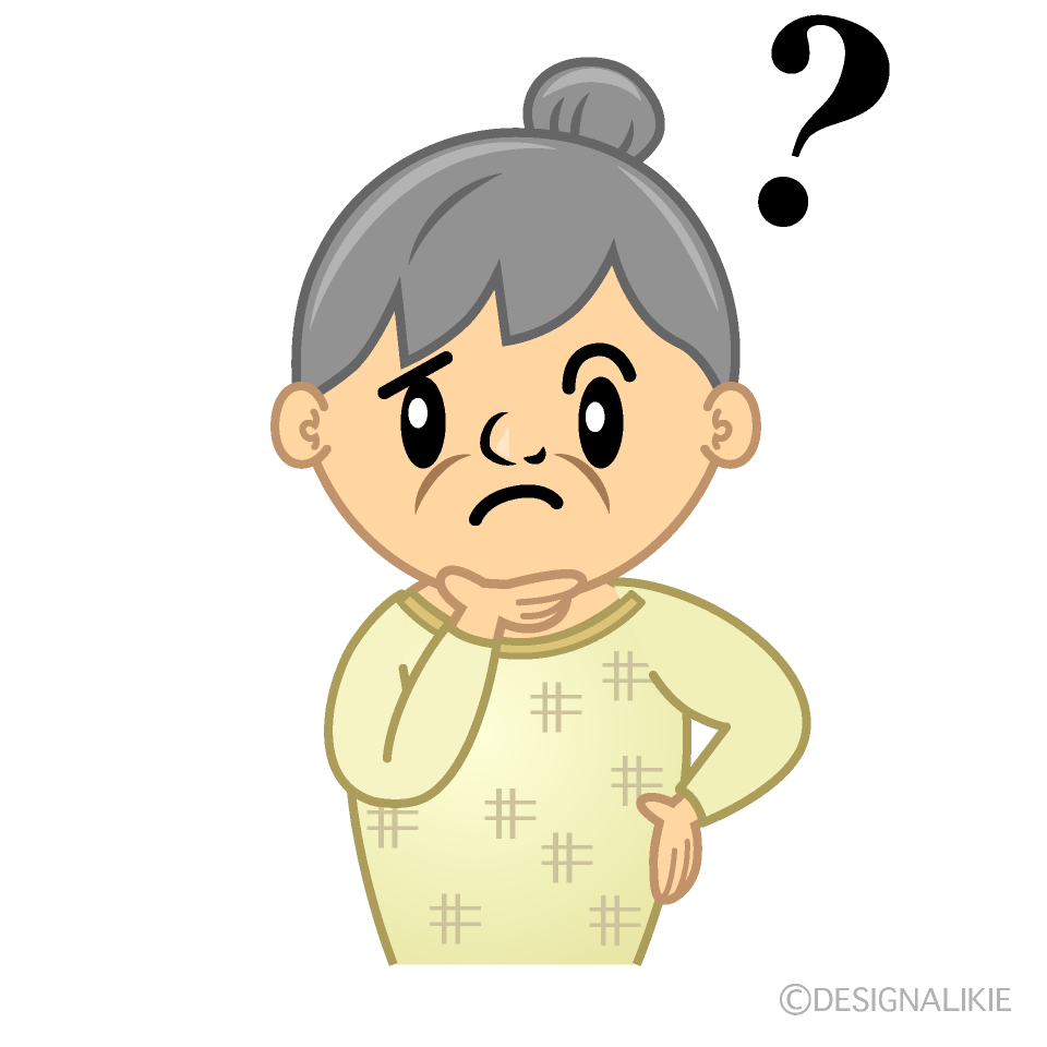 車いすに乗ったゆるくて可愛いおばあさんの無料 フリー イラストかわいい 手描きの無料素材「てがきっず」保育園・小学校・介護施設にぴったりのフリー素材イラスト