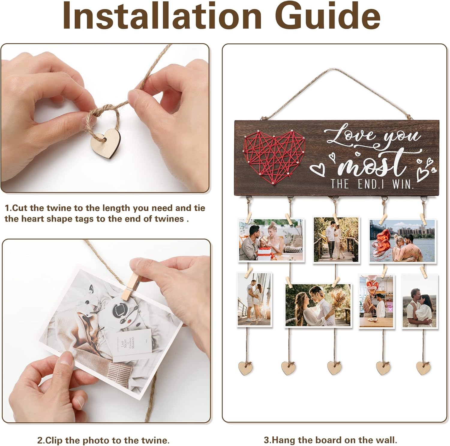 Maracco カップル バレンタインデーギフト 写真フレーム ガールフレンド ボーイフレンド 誕生日 女性用 木製ハンギングフォト楽天市場 バレンタイン デー DIY 大型 フォトフレーム 壁掛け ガールフレンド 七夕 カップル 手作り 記念 アルバム フォトアルバム マウント