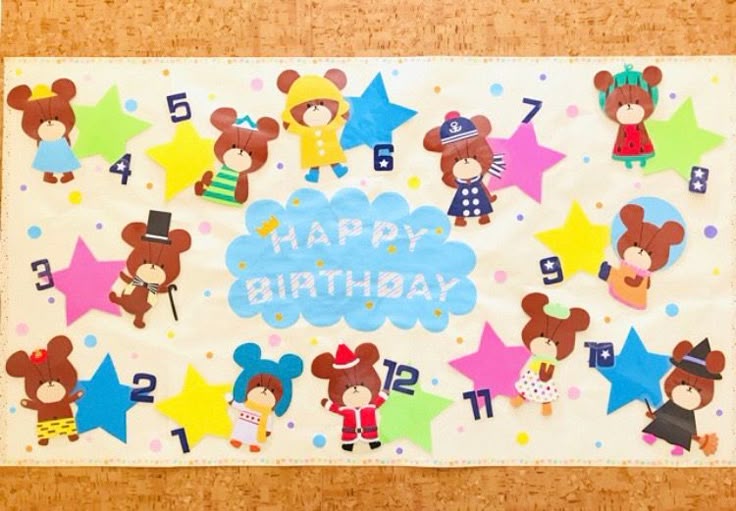 誕生表 ケーキ 壁面飾り 保育園 幼稚園 お誕生日会 お誕生日カード 誕生日