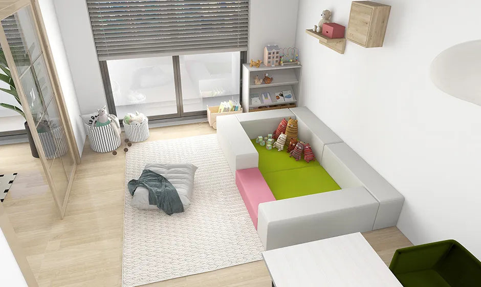 狭い6畳リビングの食事＆キッズスペースの工夫