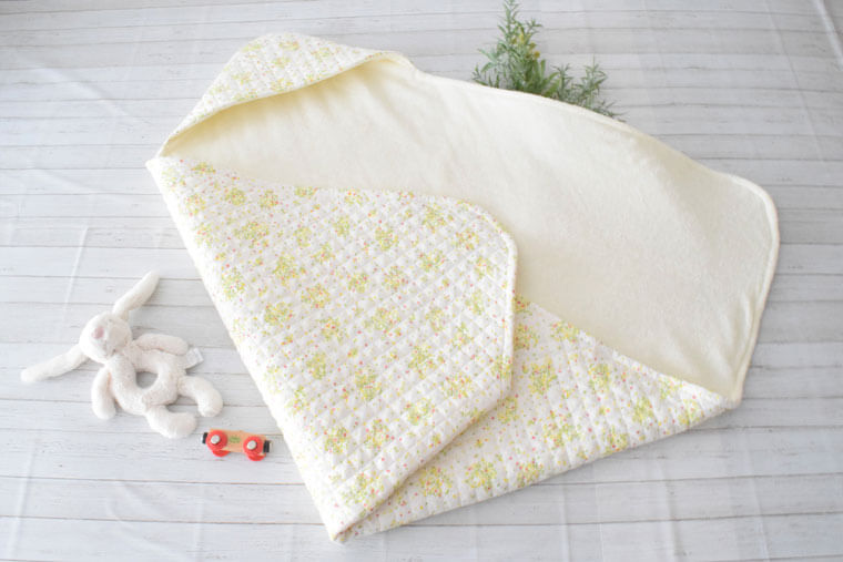 簡単かわいい！フード付きおくるみ ベビーアフガン型紙 作り方 ２サイズセット