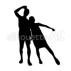 ロマンチック・カップル・ハグ・ポーズアニメPremiumベクトル素材