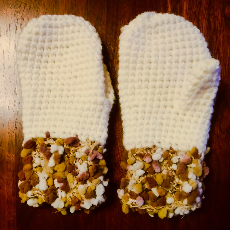 編み物 編み込み模様のミトン手袋をつくりました‐こどもニット - リビングがおもちゃでいっぱい