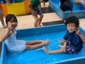 水遊び楽しかったね！保育日誌認定こども園 松本短大幼稚園