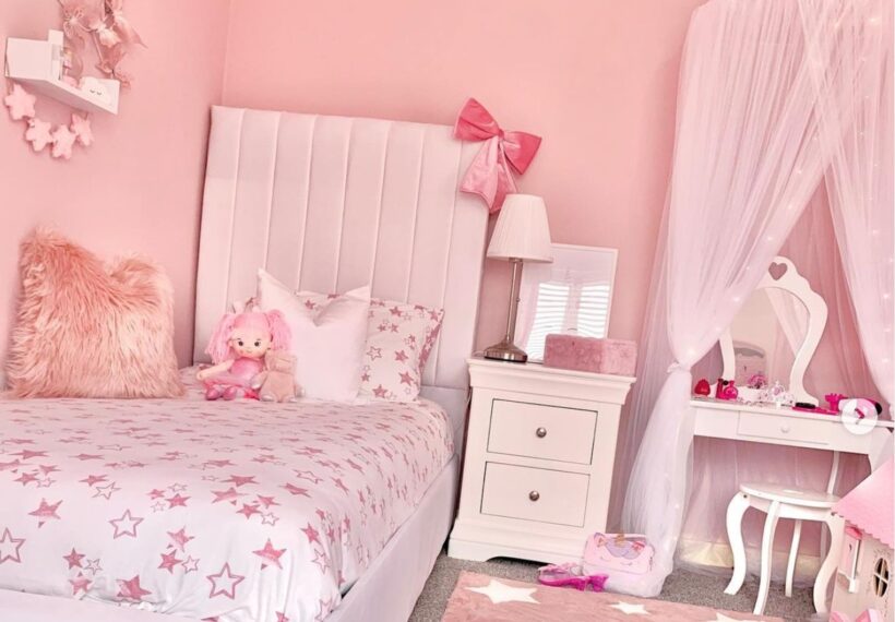 おしゃれな子供部屋白い床、ピンクの壁の画像 75選 - 2025 年 10月Houzzハウズ