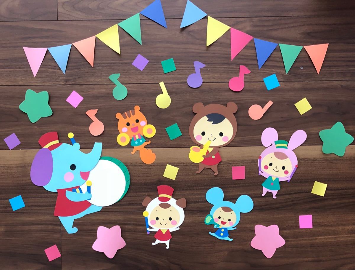 壁面飾り発表会音楽会演奏楽器保育園幼稚園学校行事イベント③