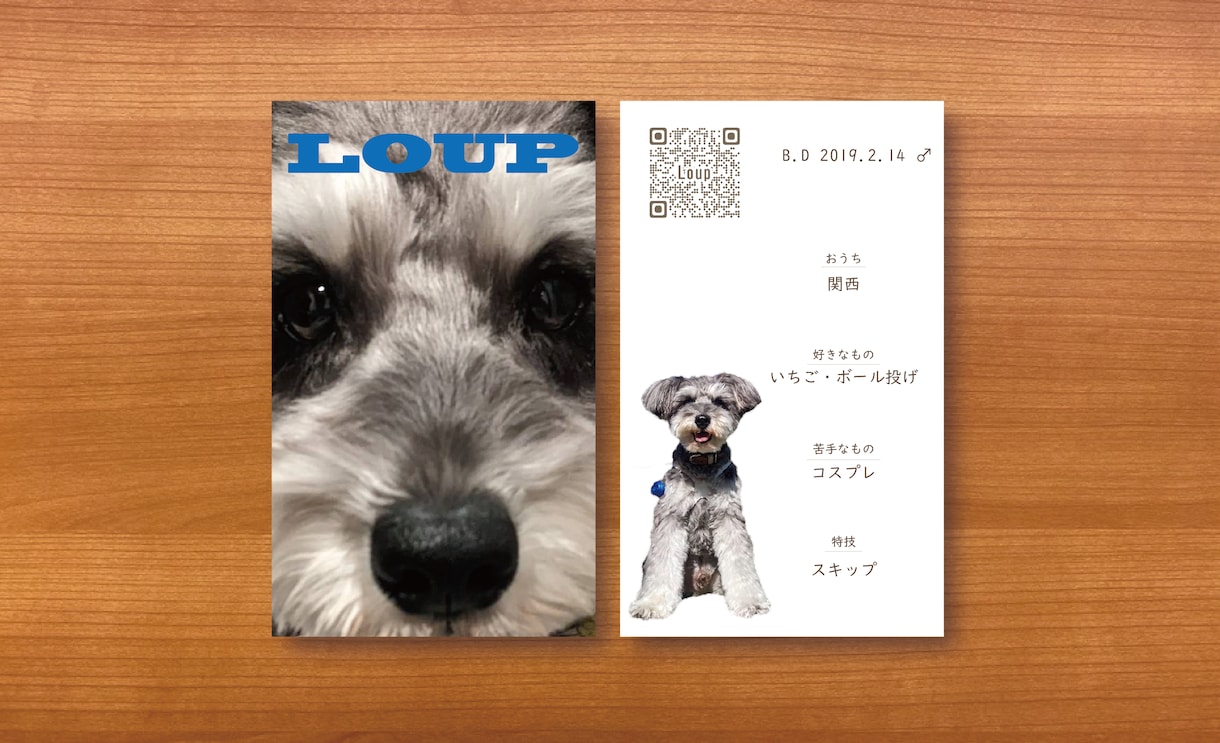 ペットも名刺を持つ時代!家族同然のかわいいペットの名刺を作りませんか? ペット名刺:pec-0020pデザイン名刺.net