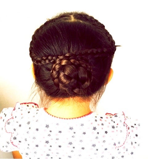 プール髪型 崩れない子供ゴム1つTikTok