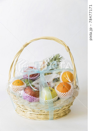 お見舞い用の果物おすすめのフルーツバスケットランキングモノスポ産地直送 お供え物用 果物ギフト 月コース FB-tsuki籠盛 フルーツボックスフルーツギフト くだもの 盛り合わせ かご