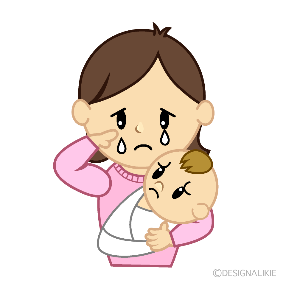 泣く子どものイラスト ぬりえ