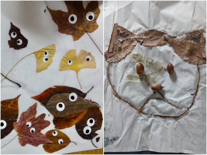 🐣落ち葉製作で秋を感じよう🍂 \ @pi_chan.sensei__hoiku☝🏻他の投稿も見てみる♡ ⁡ 今回お届けするのは秋の自然大活躍♪落ち葉アート です☆ 材料は落ち葉があればおっけい！ お散歩で拾って来た落ち葉 綺麗だけどすぐに捨てちゃってませんか？捨てちゃう前に