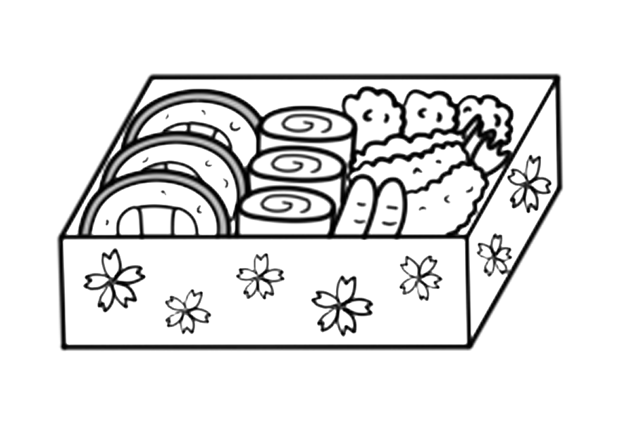 大きなお弁当：イラスト無料