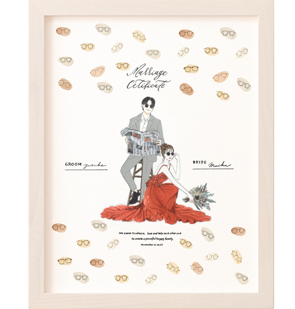 Amazon結婚証明書 ゲスト 参加型 サイン式「ウェディングツリー モスグリーン」招待状文房具・オフィス用品