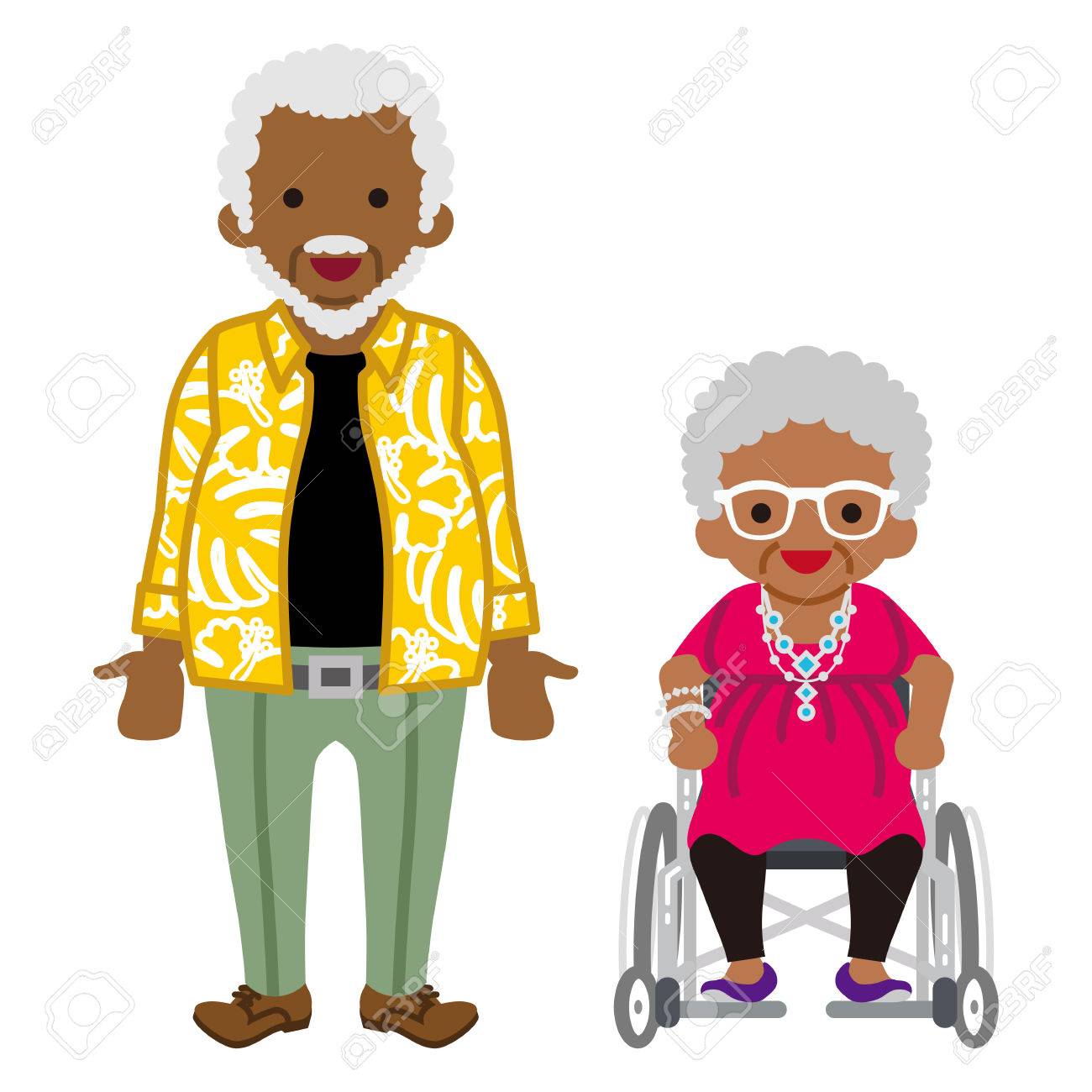 車椅子のおばあちゃんのイラストイラスト無料・かわいいテンプレート