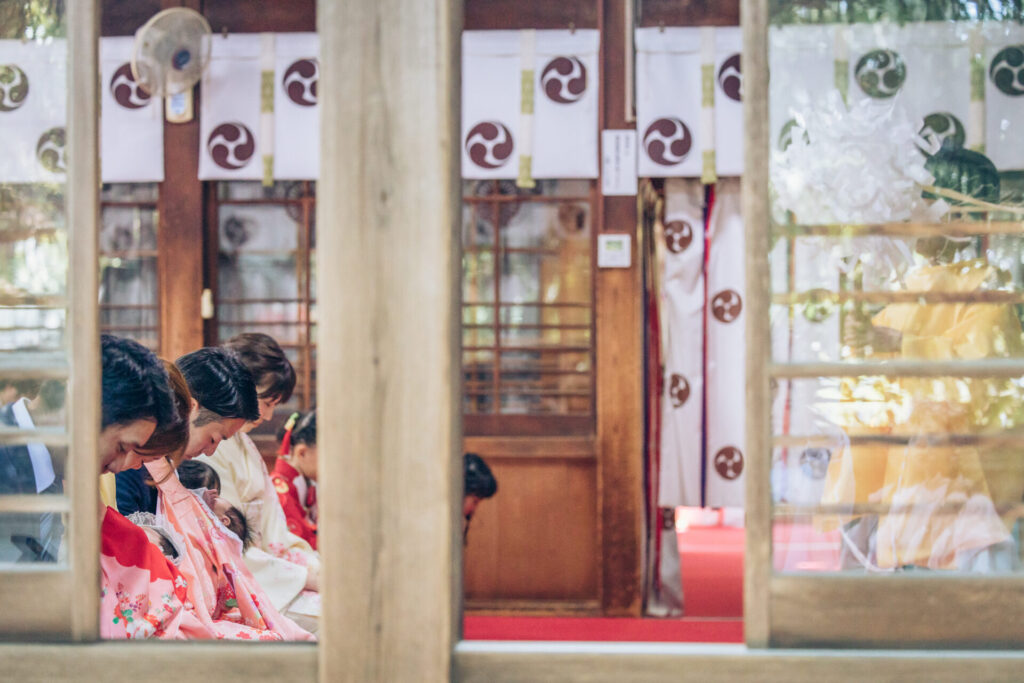 緑豊かな神社に和装が映える！元気いっぱい遊ぶ仲良し兄妹の七五三撮影OurPhoto アワーフォト