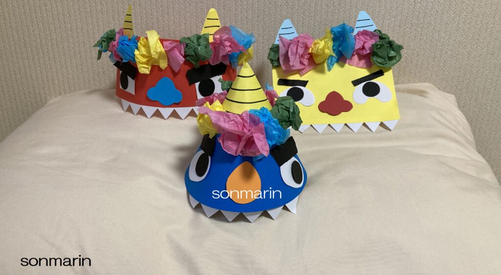 鬼の面製作 １歳児令和３ 2021 年１月21～25日幼稚園型認定こども園 上谷学園 幸幼稚園西宮市 さちようちえん