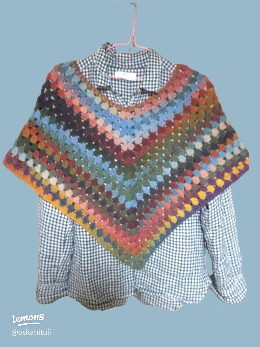 かぎ針編み ベビーポンチョを編みました♡前編 実写あり How to knit a baby poncho subtitle