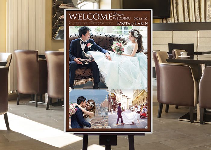 木製ウェルカムボード A3サイズ カラー3種 Welcome to our wedding 送料無料ウェディング,ウェルカムボード公式URURIMOウルリモ