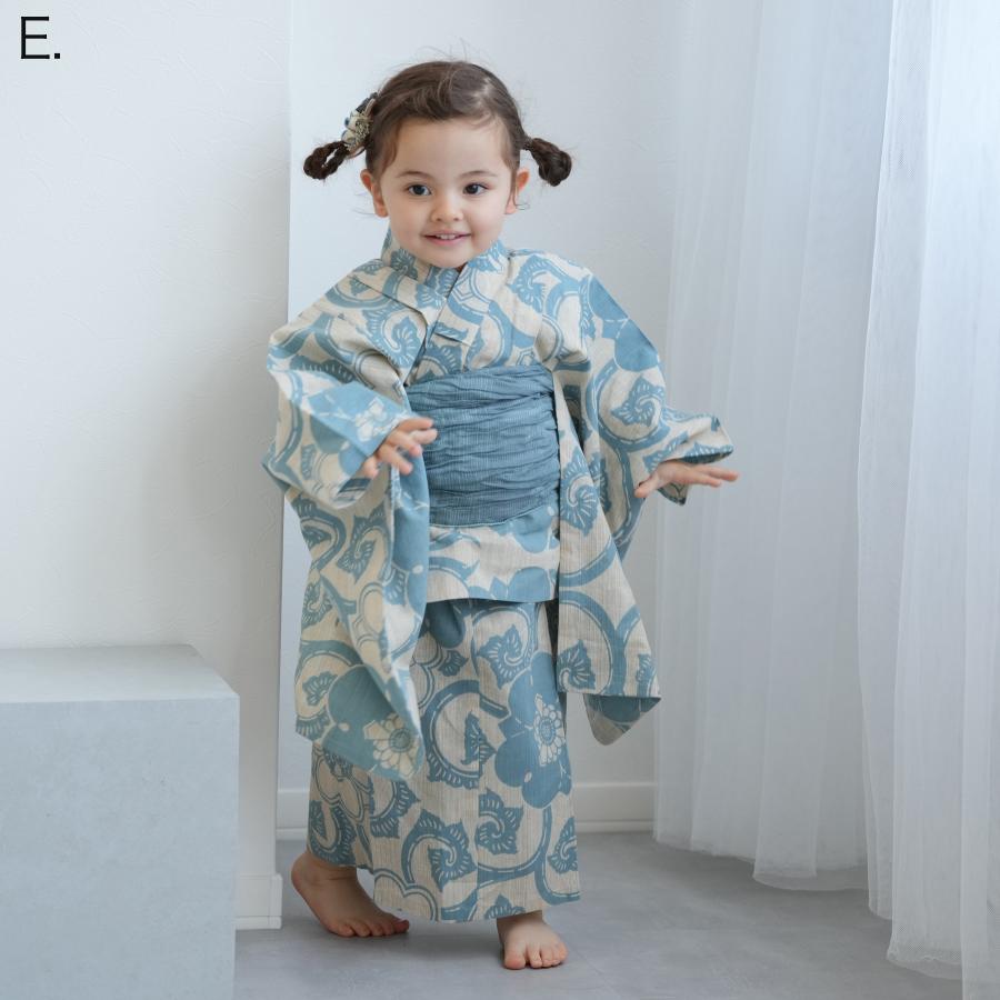 レトロ キッズ 子供 浴衣 120cm 女の子 花柄 兵児帯 赤 レッド ≪可愛い≫子供浴衣 こどもゆかた 子供ゆかた 古典柄 旅館 単品 キッズキッズ浴衣 子供 浴衣 女の子浴衣 100 110 120 130 モダン レトロ レッド ピンク ネイビー 赤 紺