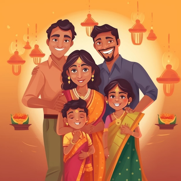 伝統的なジャワの服を着ている幸せな家族の肖像画。の写真素材・画像素材 Image 158727809