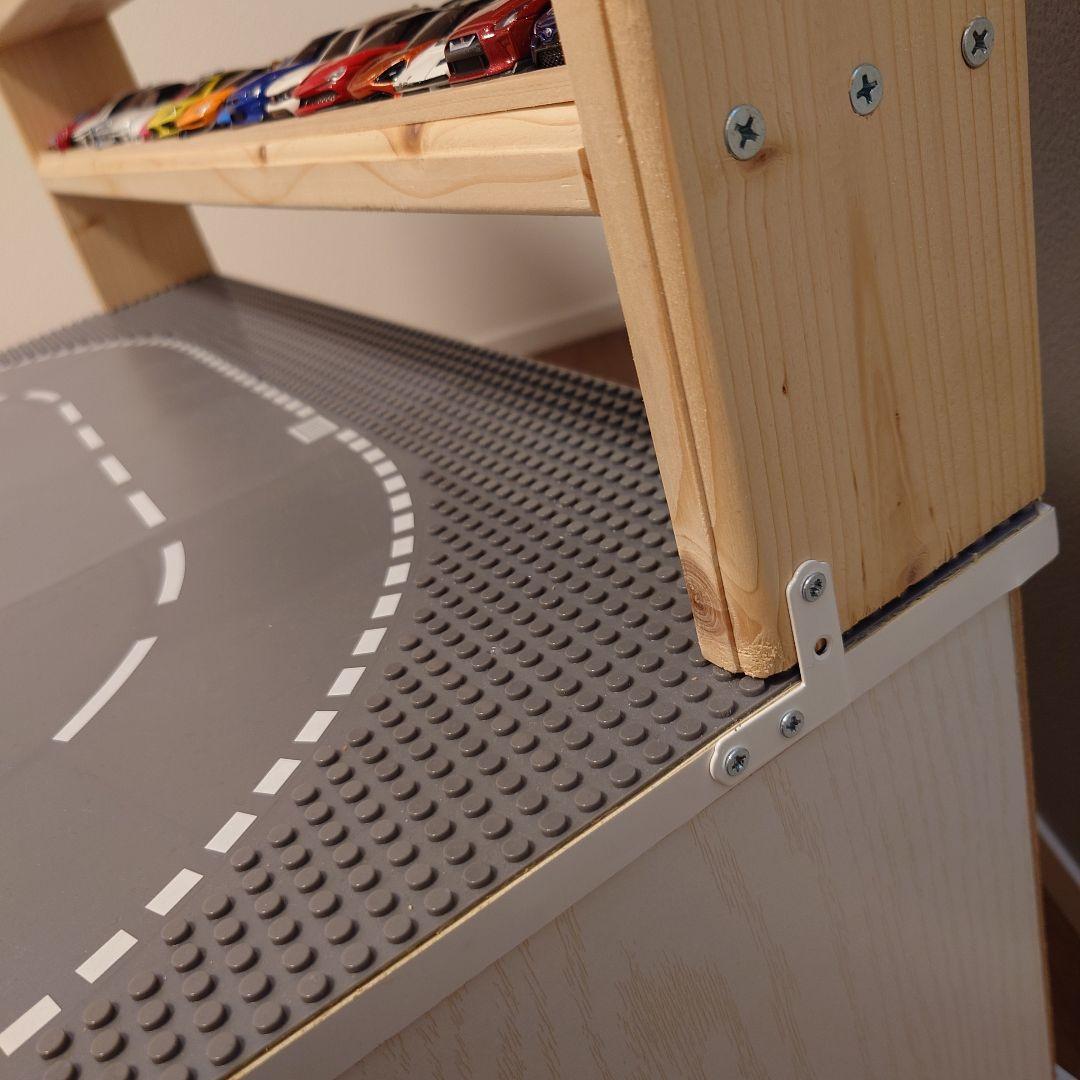 トミカ収納棚+レゴ ロード テーブル収納ユニット プレイボードタイプ
