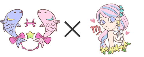 魚座 うおざ の星座マークのイラストイラスト無料・かわいいテンプレート