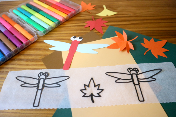 トンボを作って遊んだよ