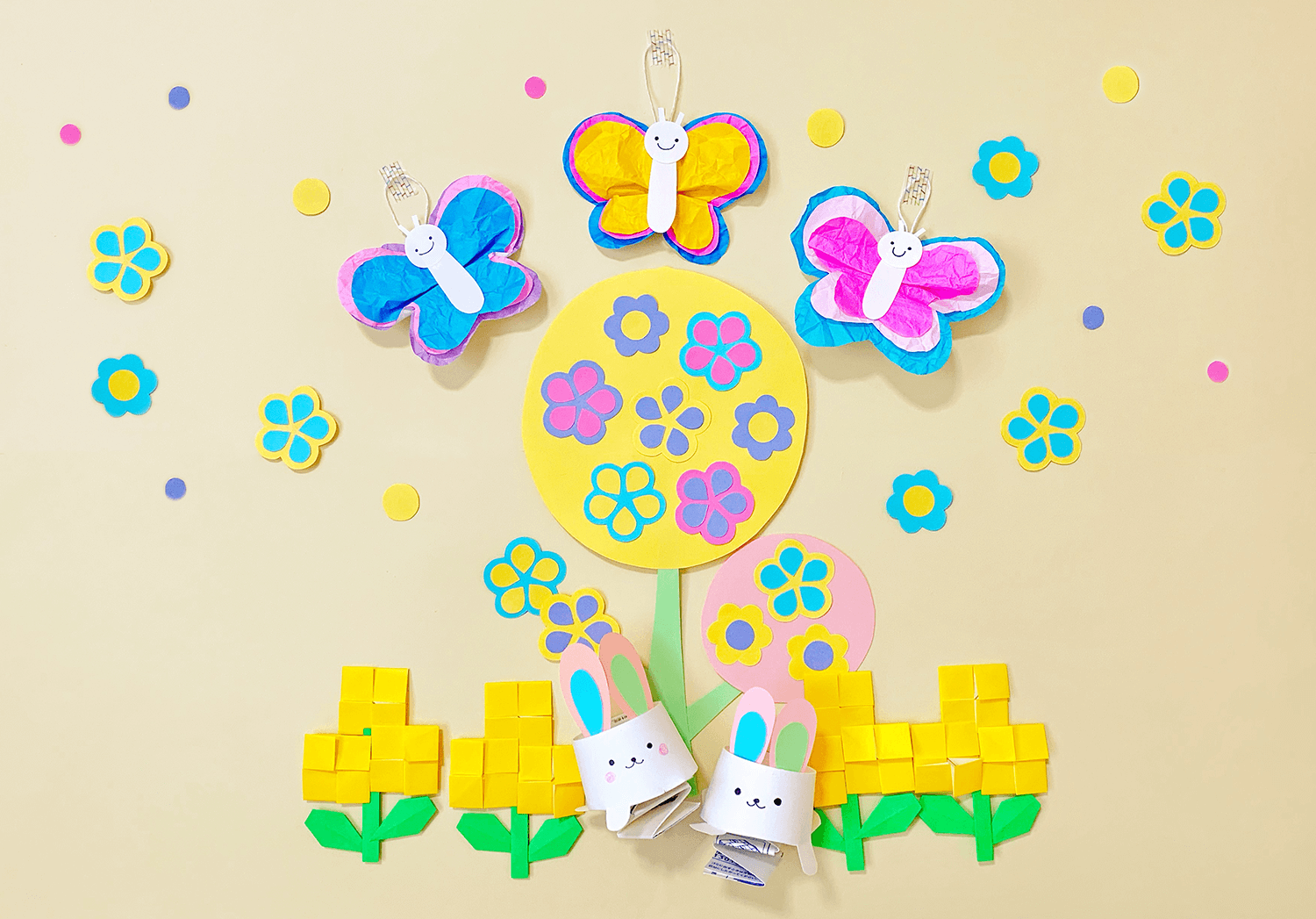 壁面飾り♪ 春が来たょ♪ タンポポ&つくし♪