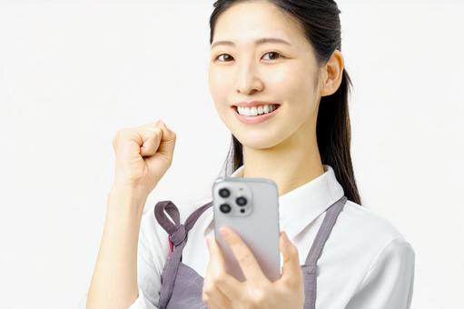 案内する笑顔の主婦 無料イラスト素材- イラスト素材図鑑