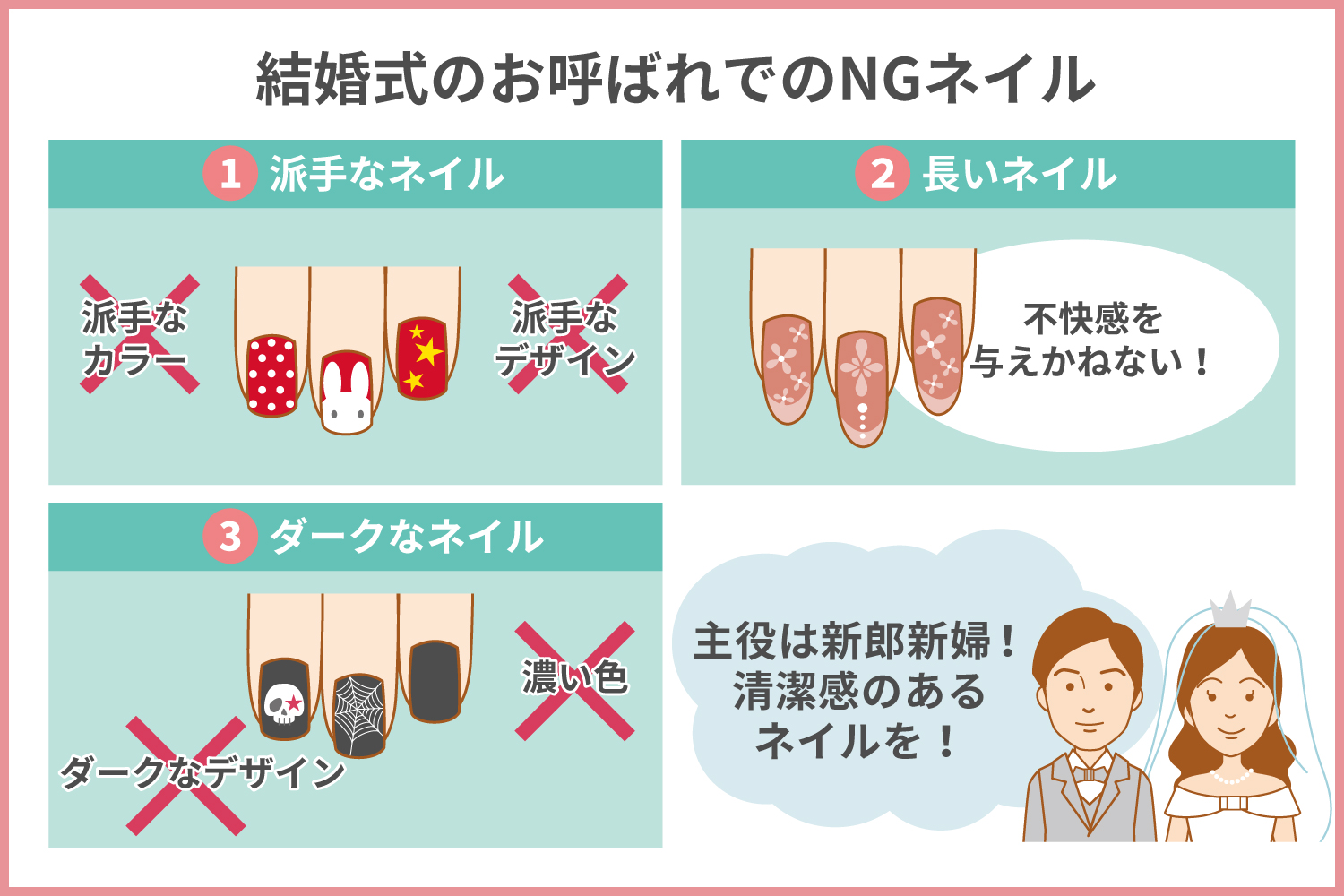 結婚式でのネイルマナーとおススメデザイン美プロPLUS