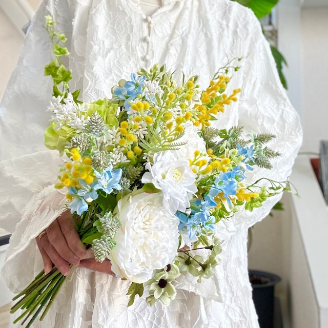 ミモザを使った結婚式＊ヘッドアクセにもブーケにも大活躍!!♡