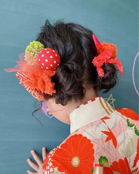 7歳女の子の七五三におすすめの髪型 甘々ツインお団子コラム 武蔵野創寫舘