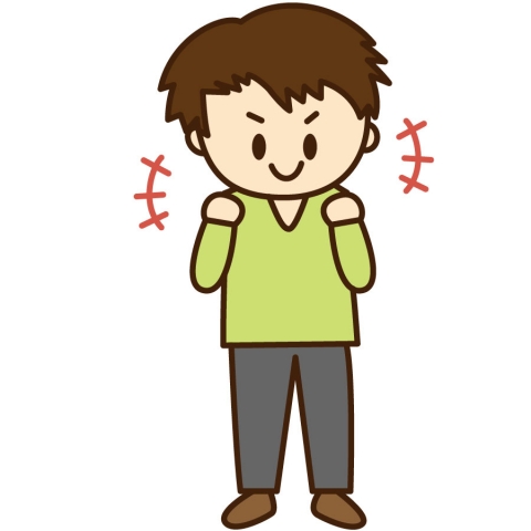 笑顔のお父さんイラストのフリー素材イラストイメージ