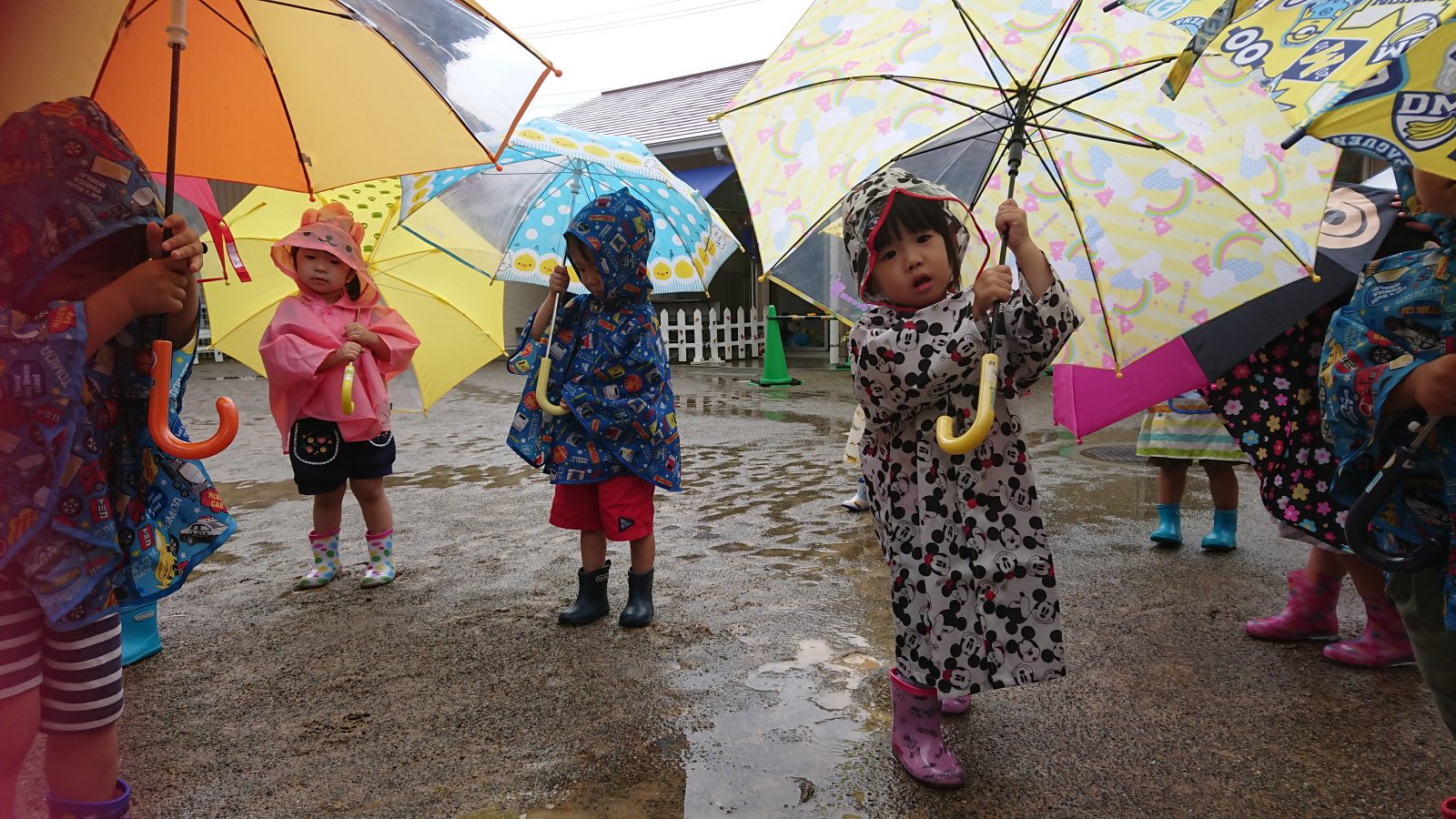 雨の日の散歩〜ゆり組〜 - 鹿児島市吉野の幼保連携型 認定こども園 錦ヶ丘プラス＋ 旧：錦ヶ丘保育園
