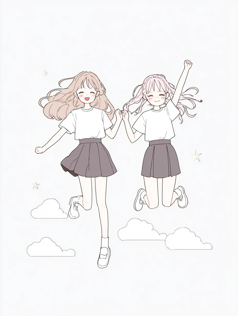 フリーアイコン ペア画 ＊ツインテールの女の子たちmomochyのおうちイラストレーターももちーのWebサイト