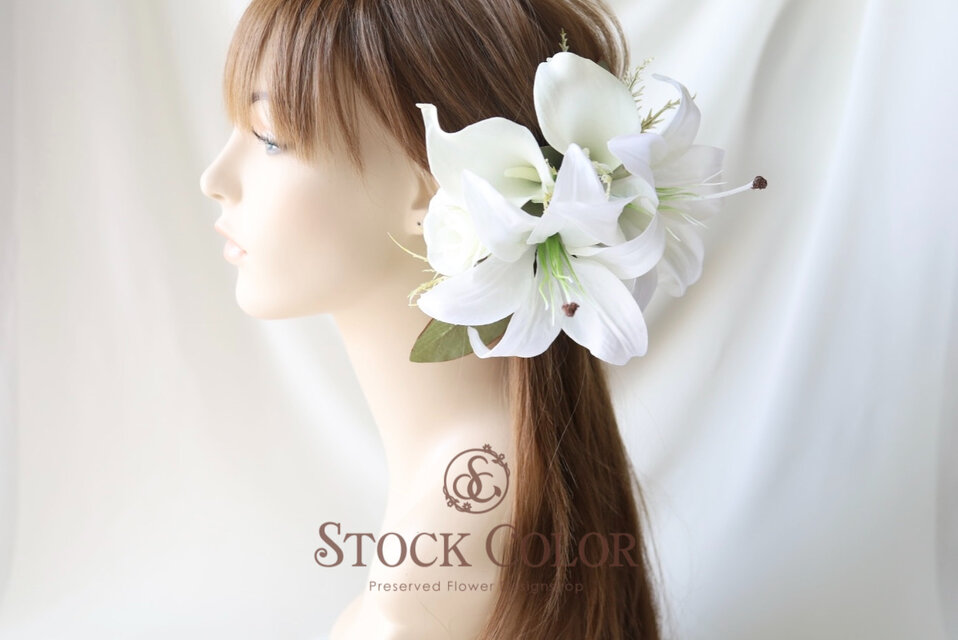 百合 ユリ リリー 成人式 卒業式 結婚式 七五三 髪飾り 和装 袴 振袖 水引 タッセル かすみ草 OHANAiichi日々の暮らしを心地よくするハンドメイドやアンティークのマーケットプレイス