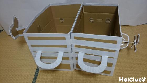 ダンボールの電車 歩くタイプ 簡単手作りおもちゃの作り方 工作図鑑