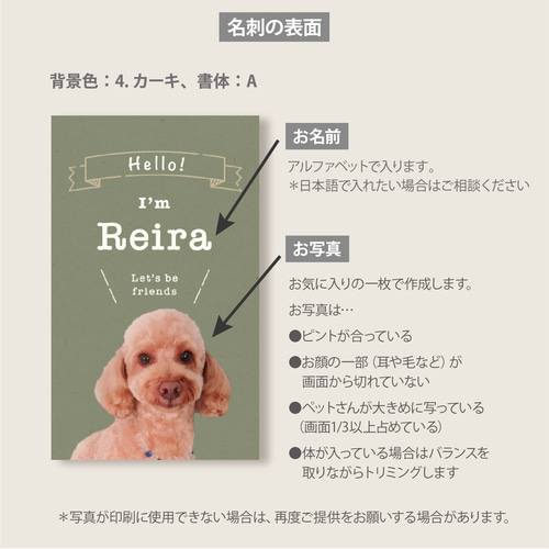 両面100枚 ペット名刺 多頭向け うちの子画像入り セミオーダー名刺 オフ会 印刷会社で印刷 ニュアンスカラー 紫 おもちゃ・ペット小物Flower 通販 17946252Creema クリーマ
