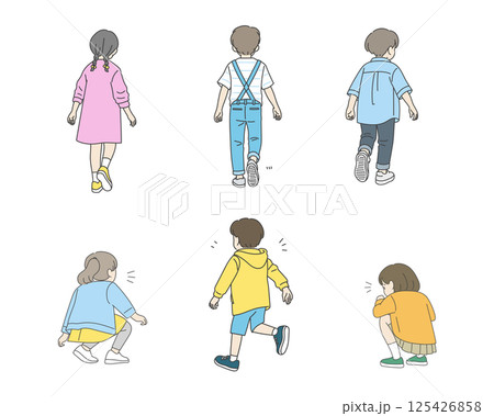 浴衣 しゃがむ イラスト215 無料写真