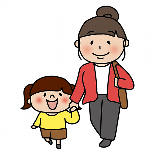 手を繋ぐ小さい子供達のイラスト - フリー素材集「イラストのっく」