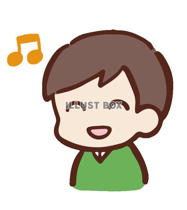 お父さんの似顔絵を持っている男の子の頭を撫でているお父さんのイラスト無料イラスト素材TemplateBox