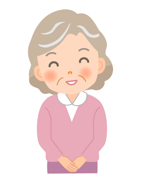 可愛らしいおばあさんの温かい微笑みイラスト・フリー素材なら「シンテリ」