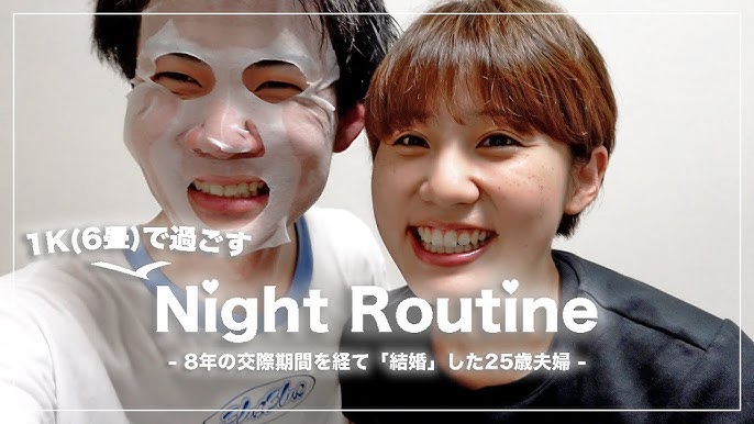 Night Routine 1K6畳 シングルベット で過ごす平日ナイトルーティンカップルみたいな25歳夫婦♡ - YouTube